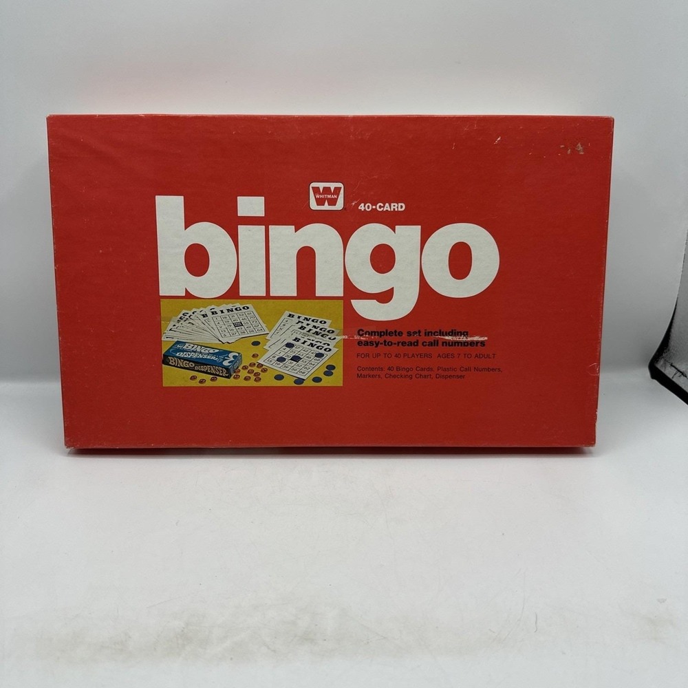 Whitman 40 Card Bingo‎ Set Board Game 1974 Complete Set- New Open Box